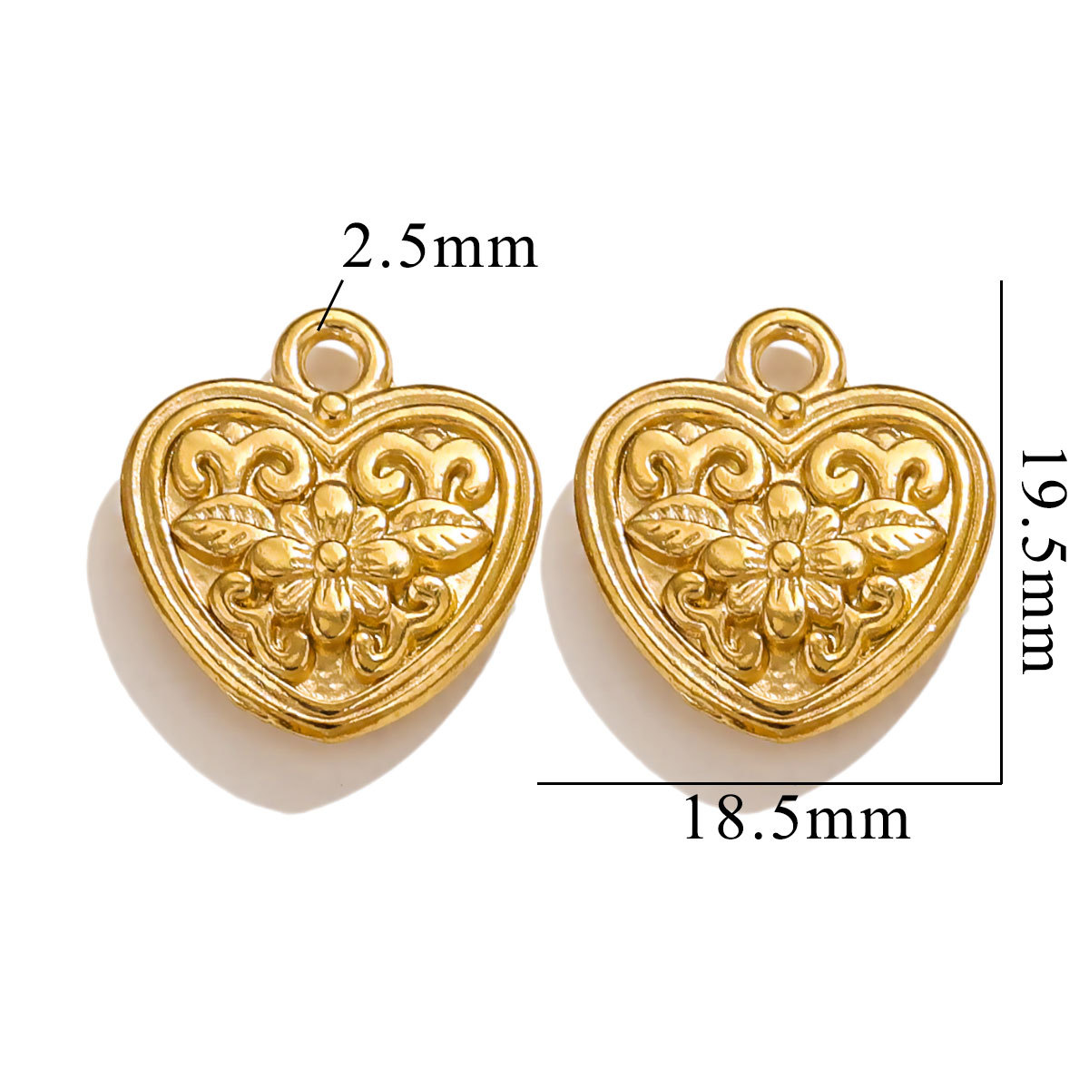 Gold color / 1 Piece Simple Cute Style Cartoon Flower Shape Stainless Steel  Gold Color Women's Pendant Picture4